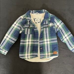 Sherpa Lined Plaid Shirt - Outerwear 4T